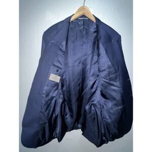 CANALI Suit Jacket Dual Vent 100% Wool Blue Window pain Sz 37x54L Sport Coat